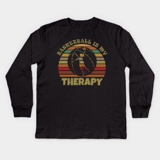 Basketball is my therapy Kids Long Sleeve T-Shirt